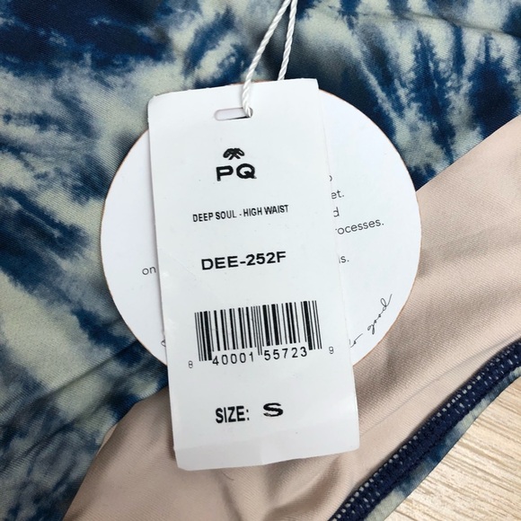 NWT PQ Tie- Die High Waisted Bikini Bottoms - Picture 9 of 11